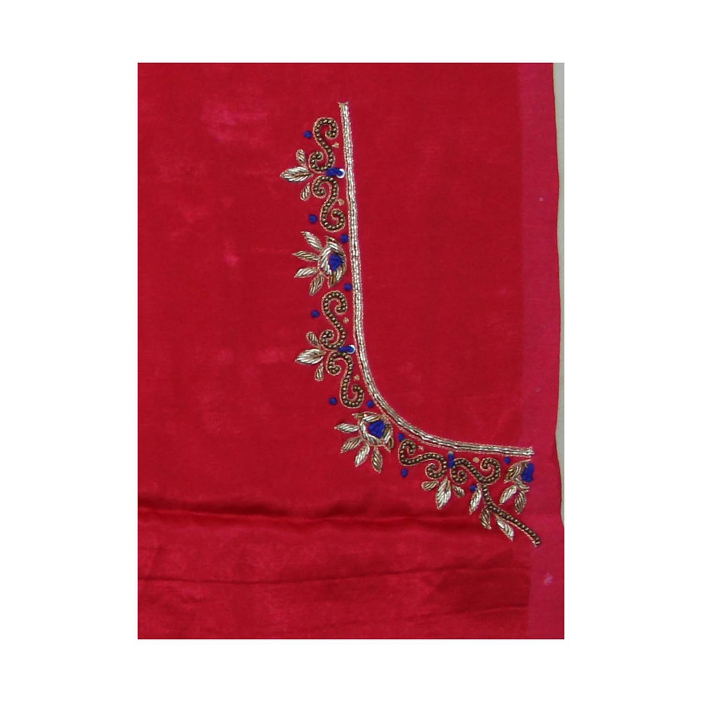 Hand Embroidered Unstitched Blouse Material
