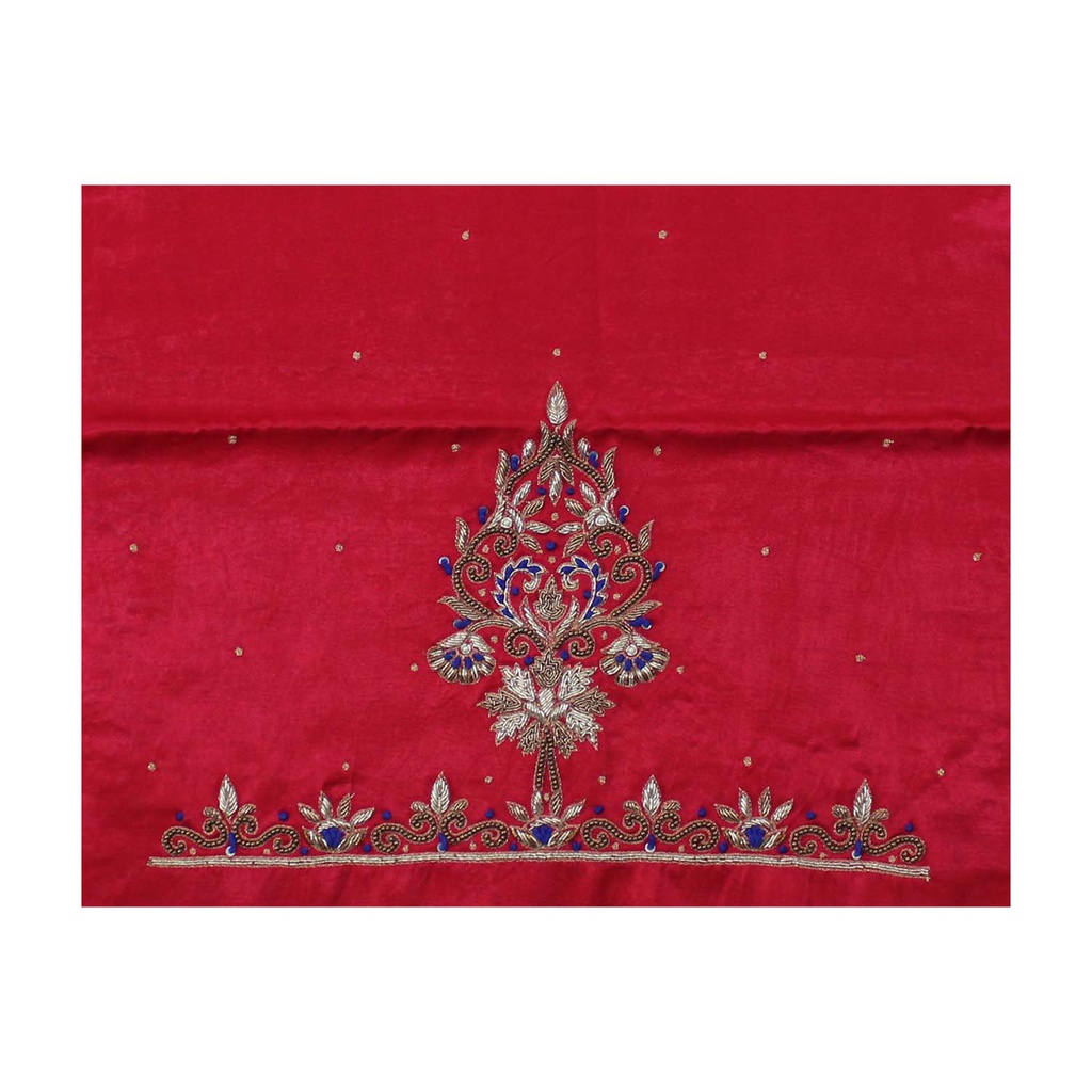 Hand Embroidered Mashru Unstitched Blouse Piece