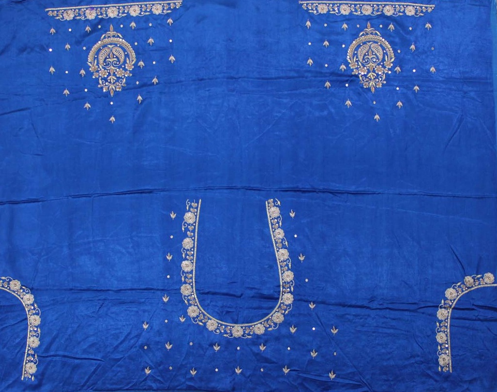 Hand Embroidered Mashru Unstitched Blouse Piece