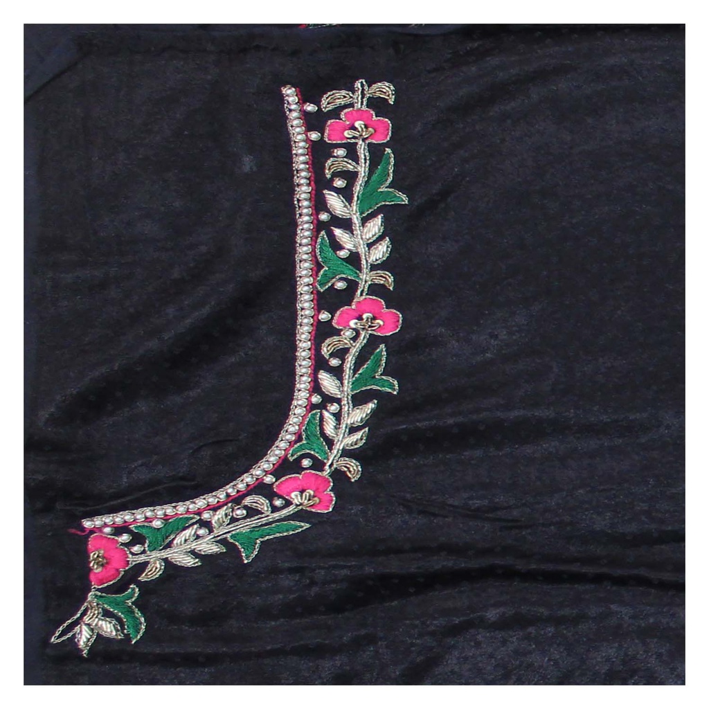 Hand Embroidered Unstitched Blouse Material