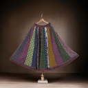 Cotton Ajrakh Hand Block Printed Patchwork Flared Long Skirt