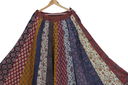 Cotton Ajrakh Hand Block Printed Patchwork Flared Long Skirt