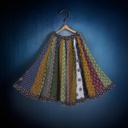 Cotton Ajrakh Hand Block Printed Patchwork Flared Long Skirt