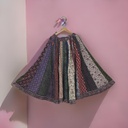 Cotton Ajrakh Hand Block Printed Patchwork Flared Long Skirt