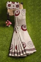 Silk Ajrakh Hand Block Print Saree With Tissue Pallu