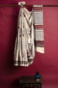 Silk Ajrakh Hand Block Print Saree With Tissue Pallu