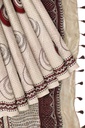 Ajrakh Hand Block Print Saree With Tissue Pallu