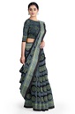 Modal Silk Ajrakh Hand Block Print Saree With Tissue Pallu