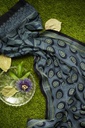 Modal Silk Ajrakh Hand Block Print Saree With Tissue Pallu