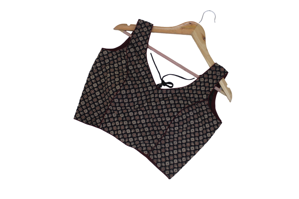 Cotton Hand Block Print Sleeveless Blouse