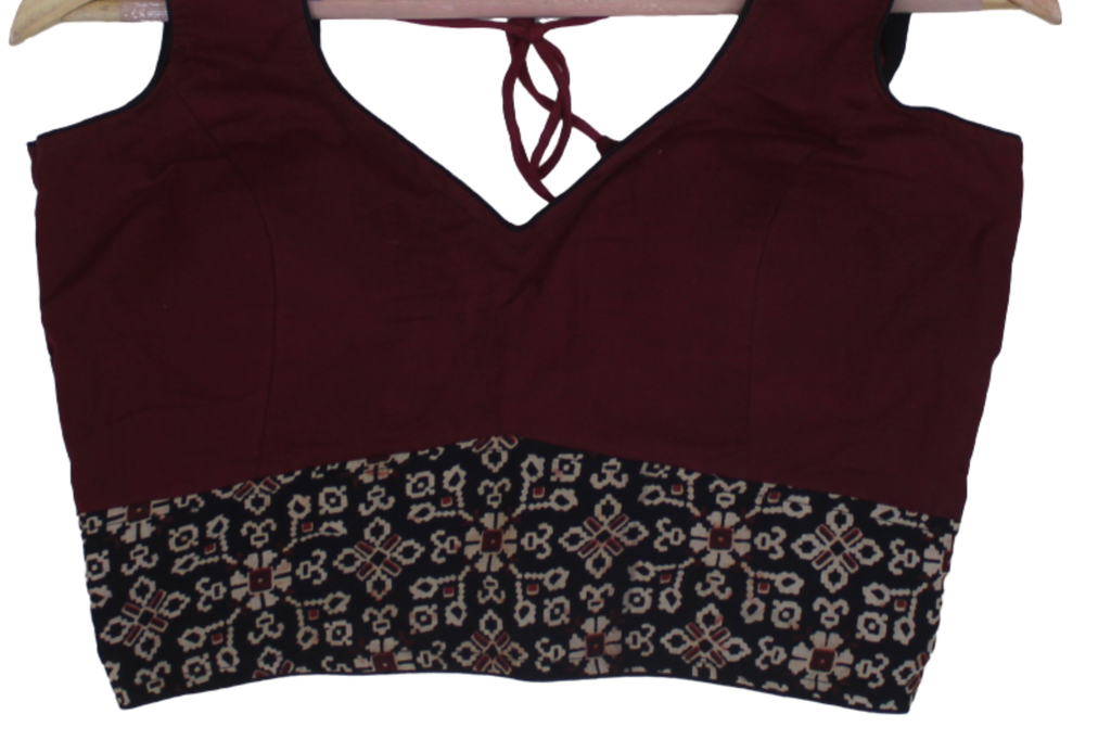 Cotton Hand Block Print Sleeveless Blouse