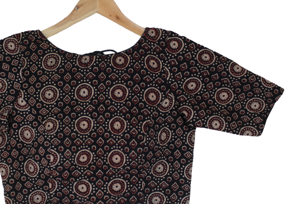 Cotton Hand Block Print Sleeveless Blouse
