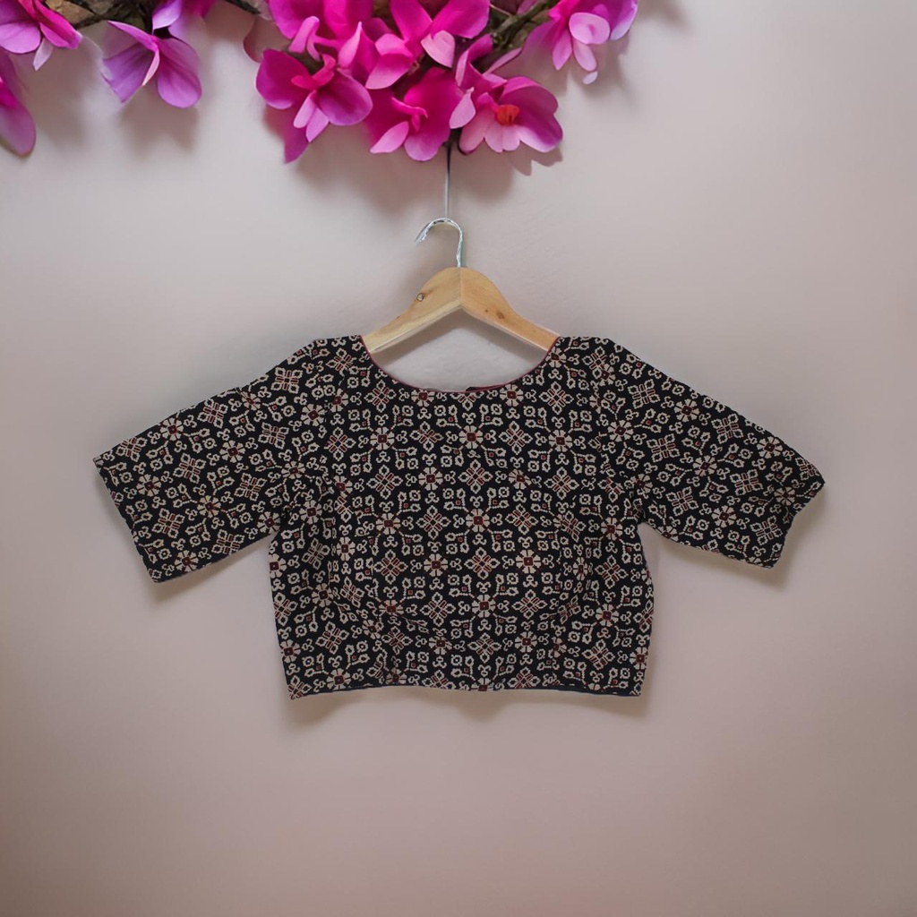 Cotton Hand Block Print Sleeveless Blouse