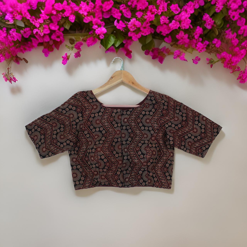 Cotton Hand Block Print Sleeveless Blouse
