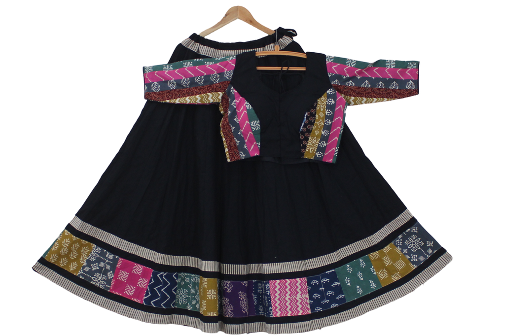 Cotton Hand Block Printed Patchwork Chaniya Choli