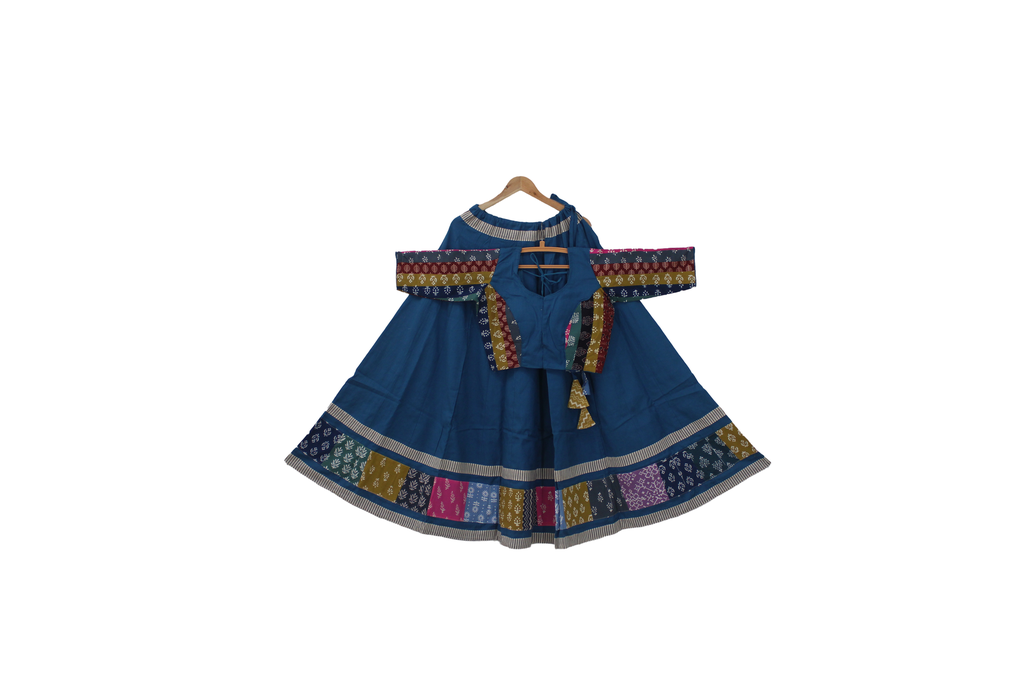Cotton Hand Block Printed Patchwork Chaniya Choli