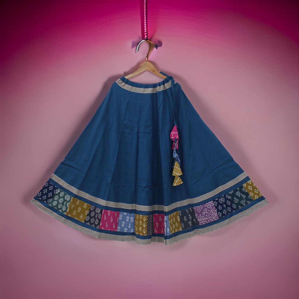 Cotton Hand Block Printed Patchwork Chaniya Choli