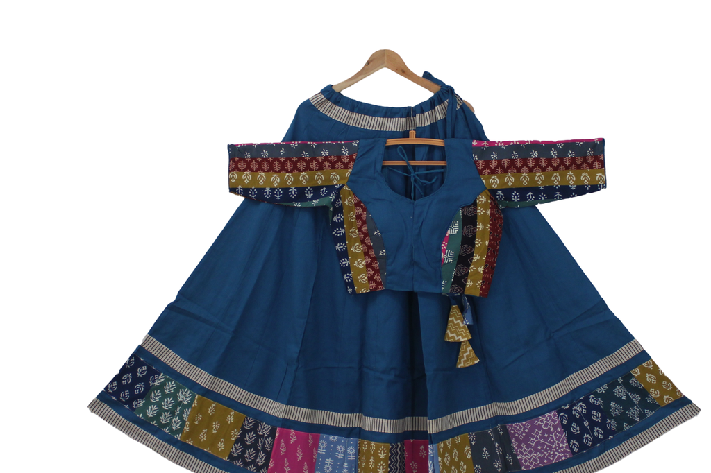 Cotton Hand Block Printed Patchwork Chaniya Choli