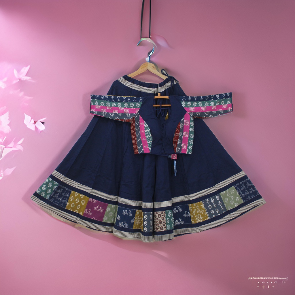 Cotton Hand Block Printed Patchwork Chaniya Choli