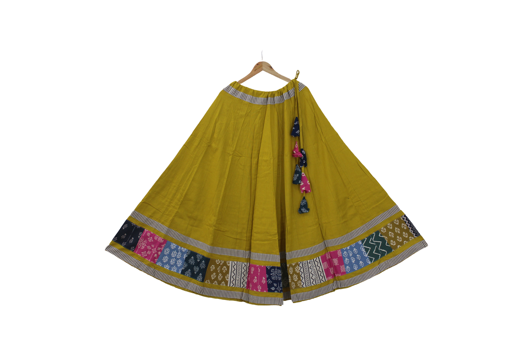 Cotton Hand Block Printed Patchwork Chaniya Choli