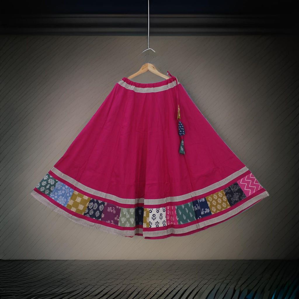 Cotton Hand Block Printed Patchwork Chaniya Choli