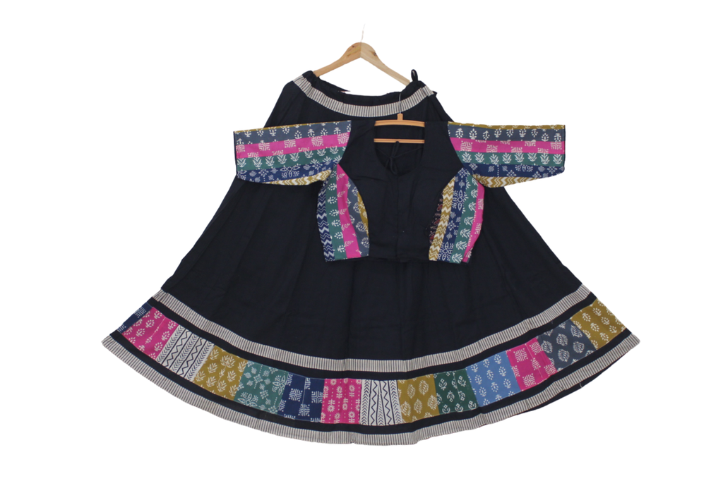 Cotton Hand Block Printed Patchwork Chaniya Choli