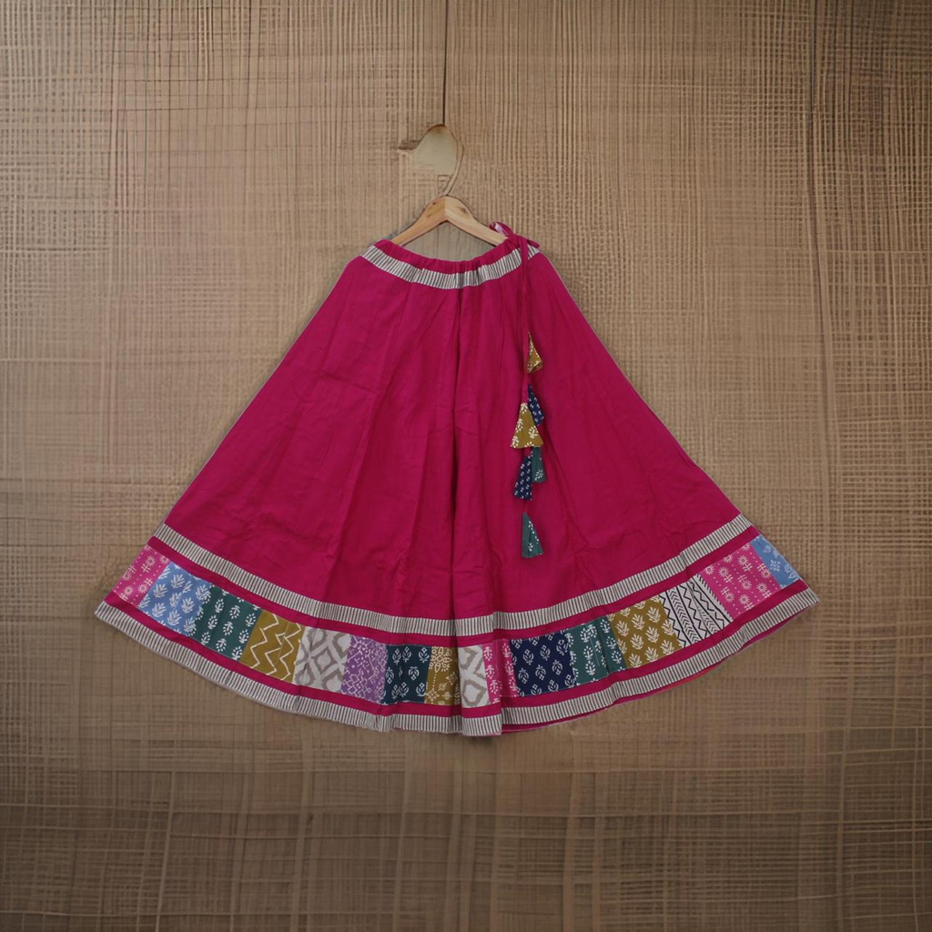 Cotton Hand Block Printed Patchwork Chaniya Choli