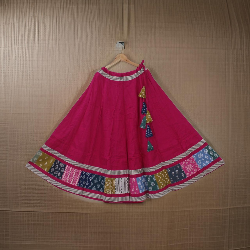 Cotton Hand Block Printed Patchwork Chaniya Choli