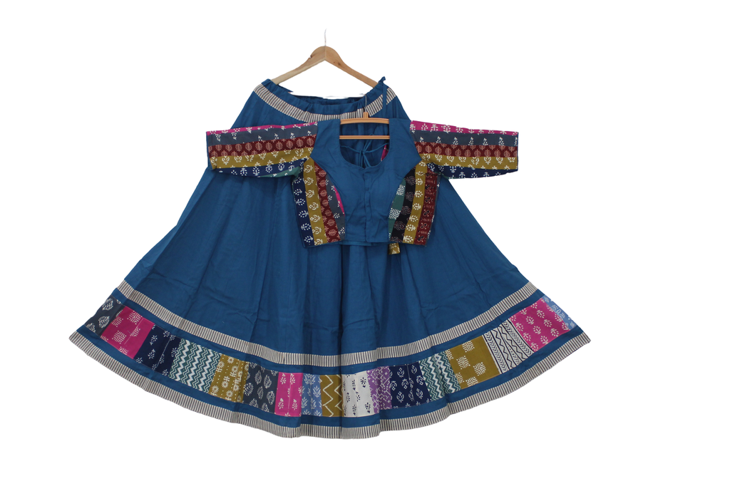 Cotton Hand Block Printed Patchwork Chaniya Choli