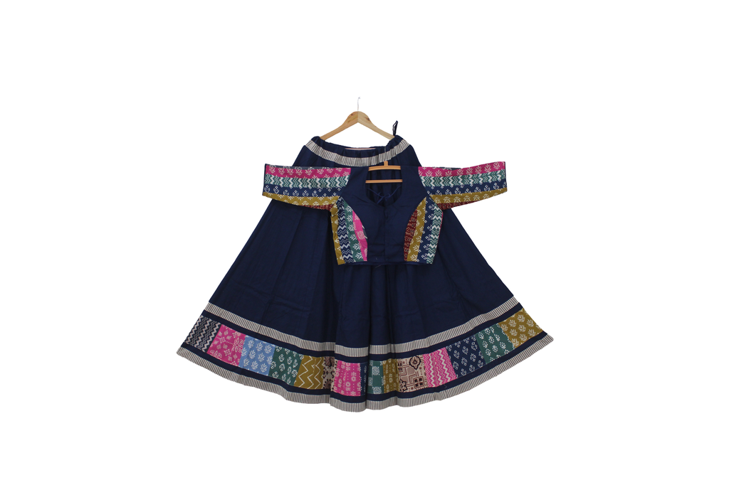 Cotton Hand Block Printed Patchwork Chaniya Choli