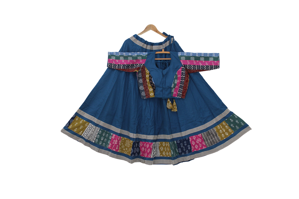 Cotton Hand Block Printed Patchwork Chaniya Choli