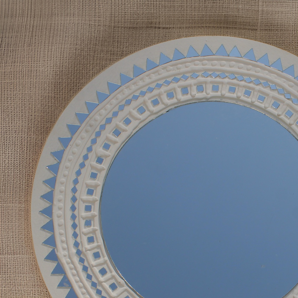 Handcrafted Mud Work Wall Mirror