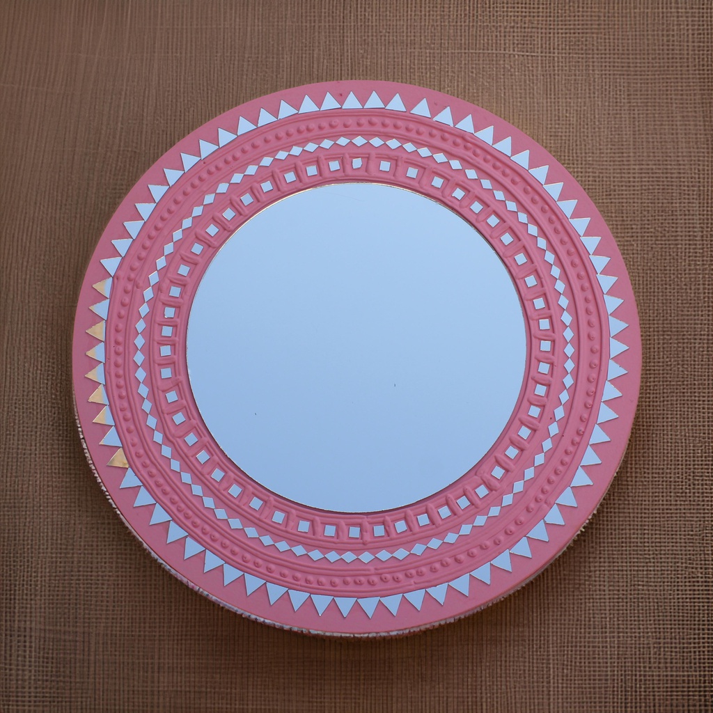 Handcrafted Mud Work Wall Mirror