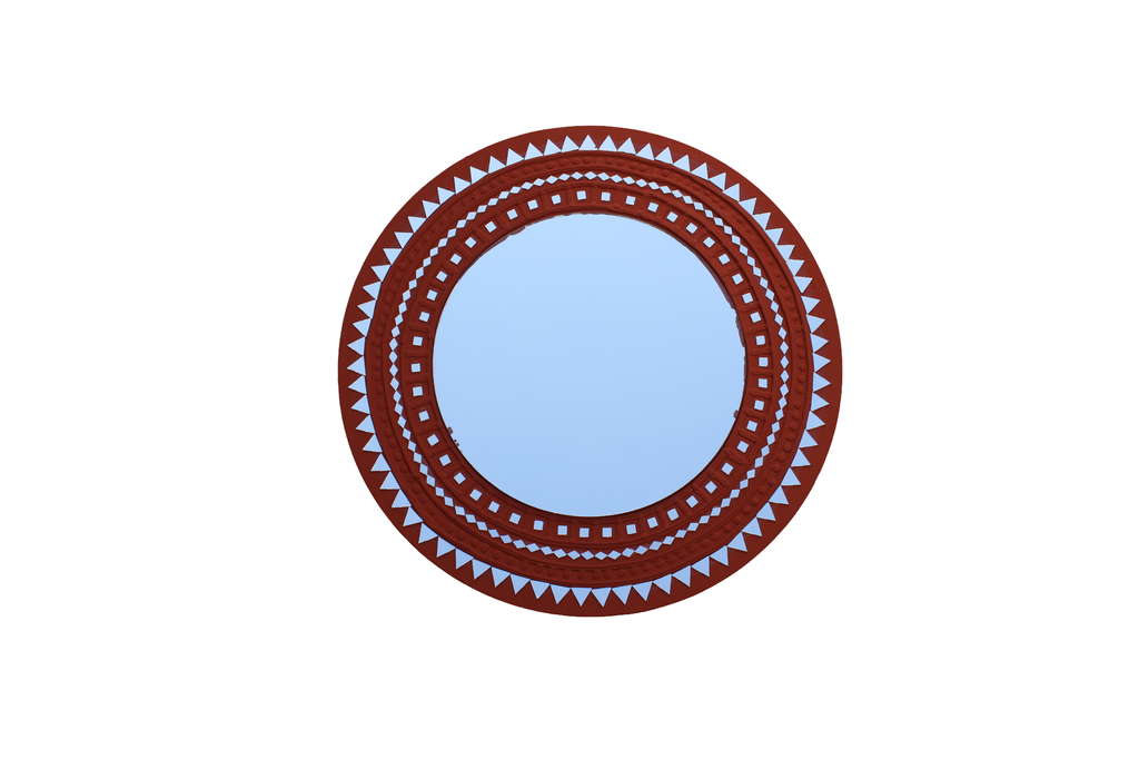 Handcrafted Mud &amp; Mirror Work Wall Mirror