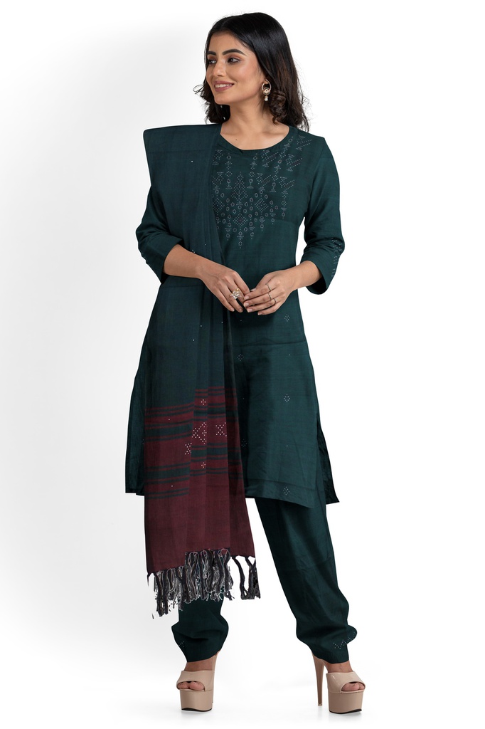 Handwoven Cotton Tangaliya Suit Set/Dress Material