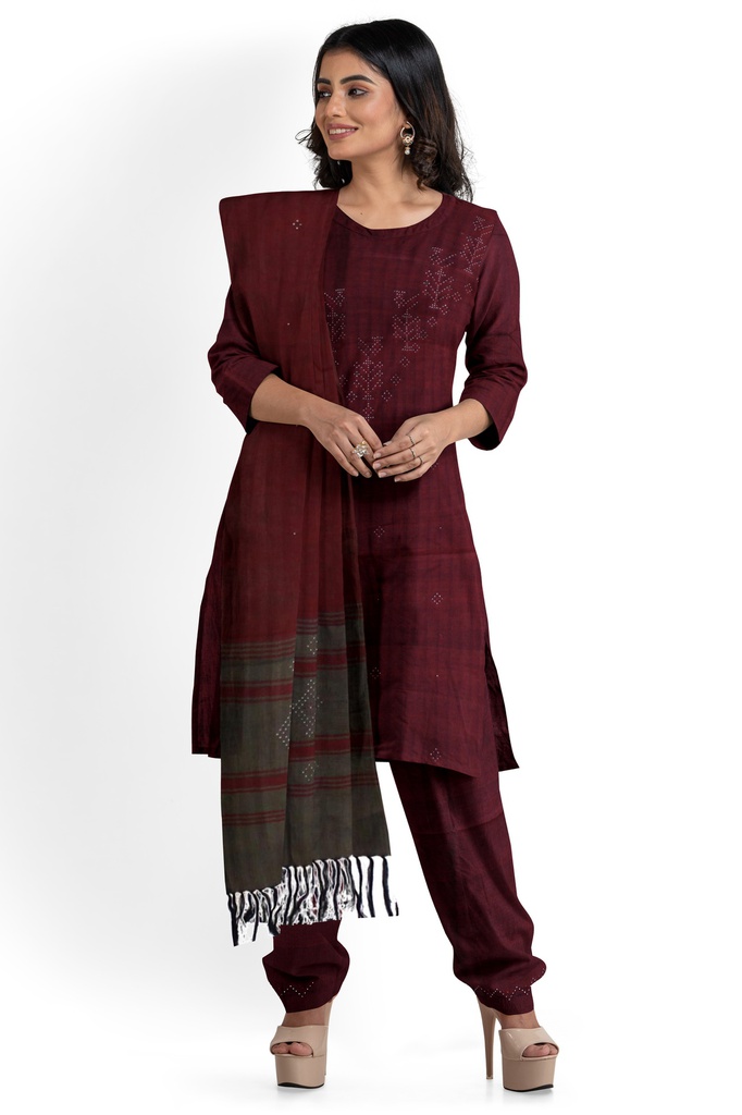 Handwoven Cotton Tangaliya Suit Set/Dress Material