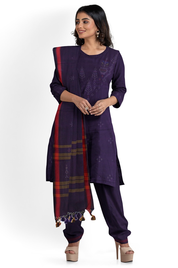 Handwoven Cotton Tangaliya Suit Set/Dress Material
