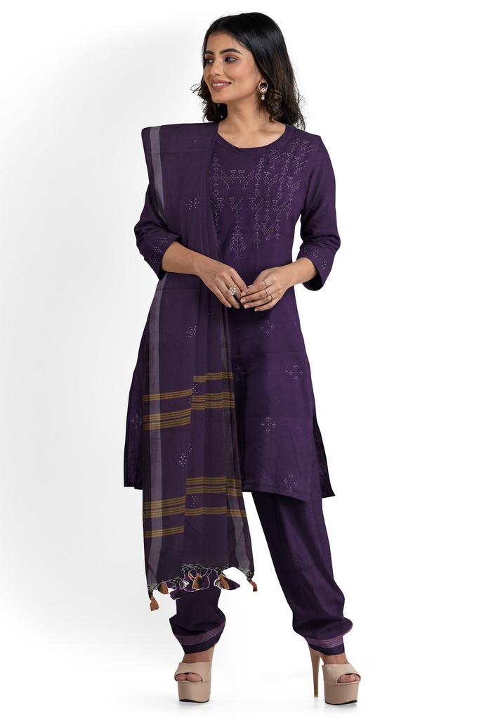 Handwoven Cotton Tangaliya Suit Set/Dress Material