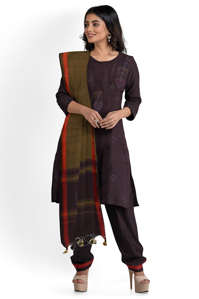 Handwoven Cotton Tangaliya Suit Set/Dress Material