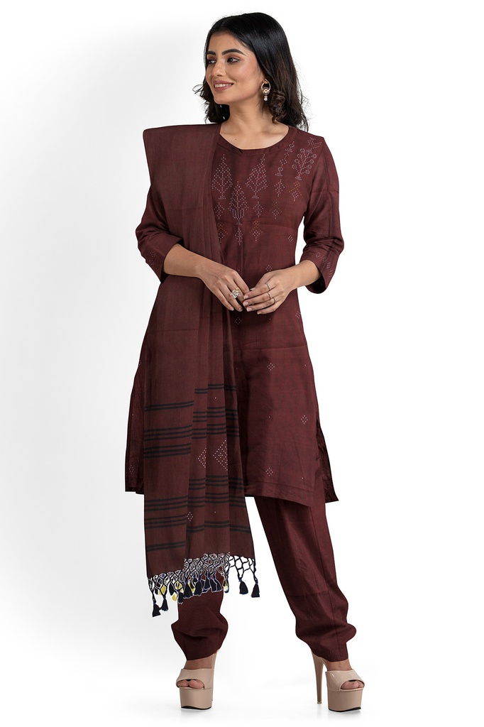 Handwoven Cotton Tangaliya Suit Set/Dress Material