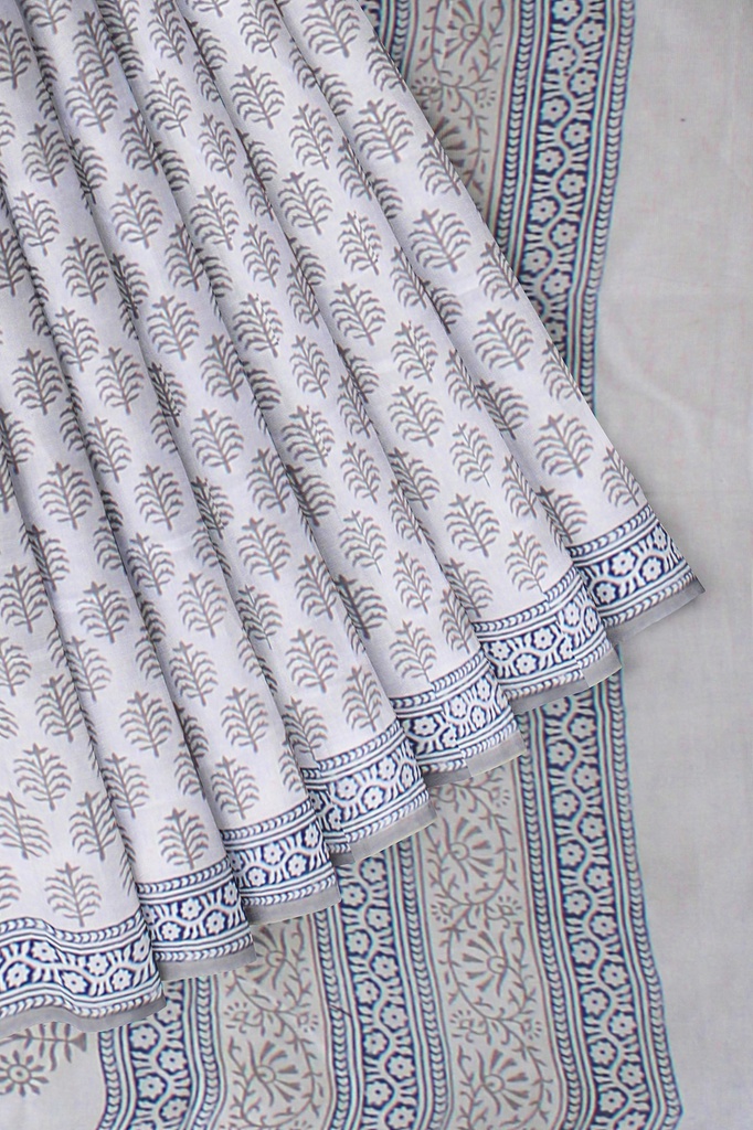 Hand Block Print Cotton Saree