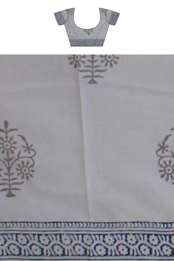 Hand Block Print Cotton Saree
