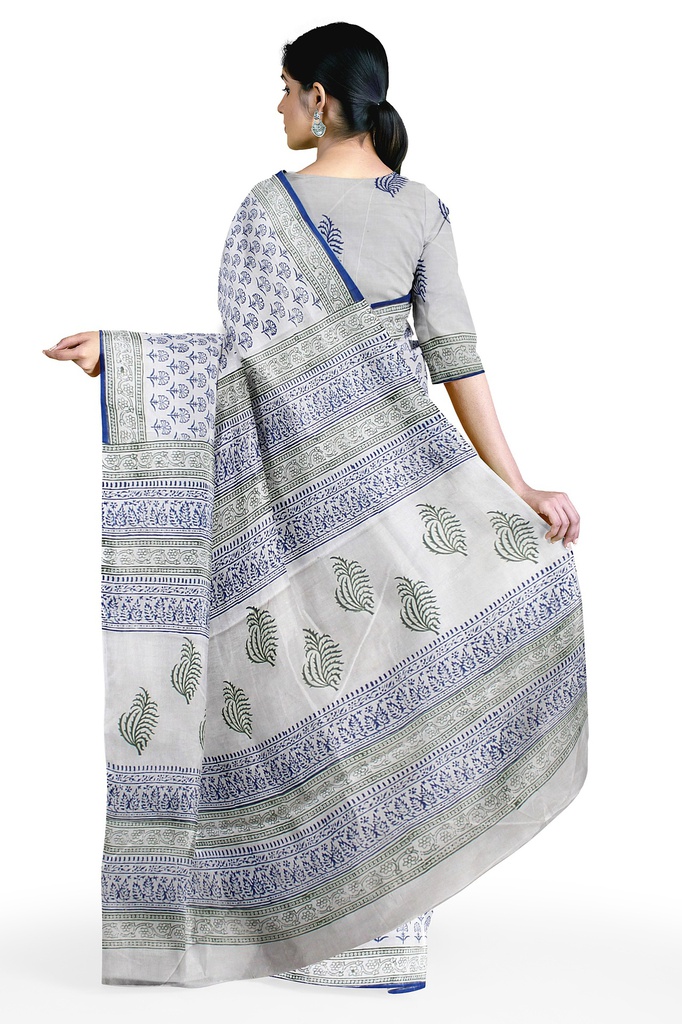 Hand Block Print Cotton Saree