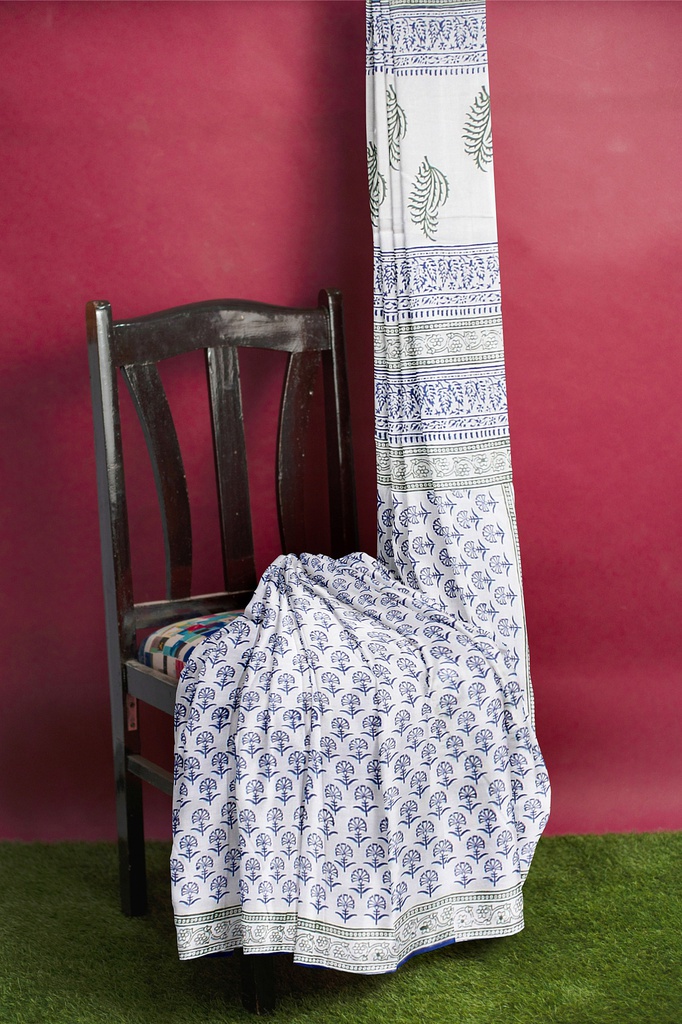 Hand Block Print Cotton Saree