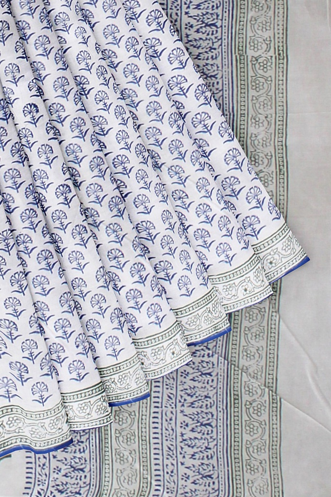 Hand Block Print Cotton Saree