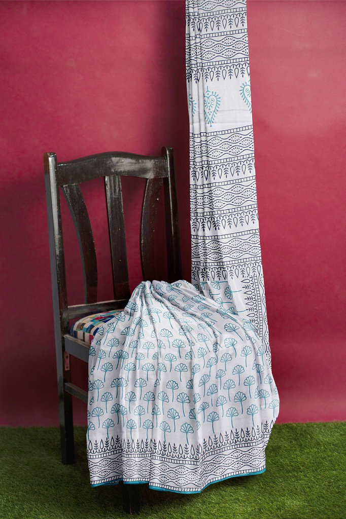 Hand Block Print Cotton Saree