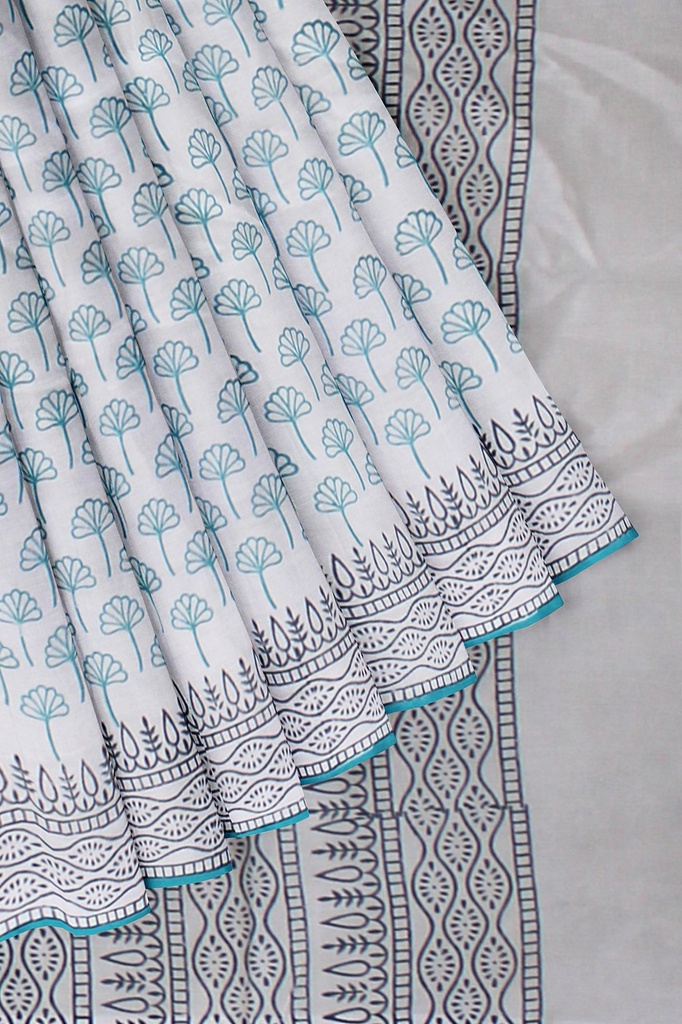 Hand Block Print Cotton Saree