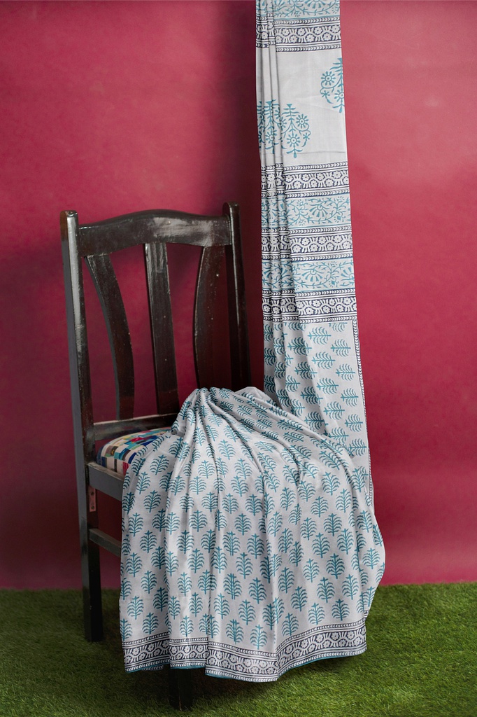 Hand Block Print Cotton Saree
