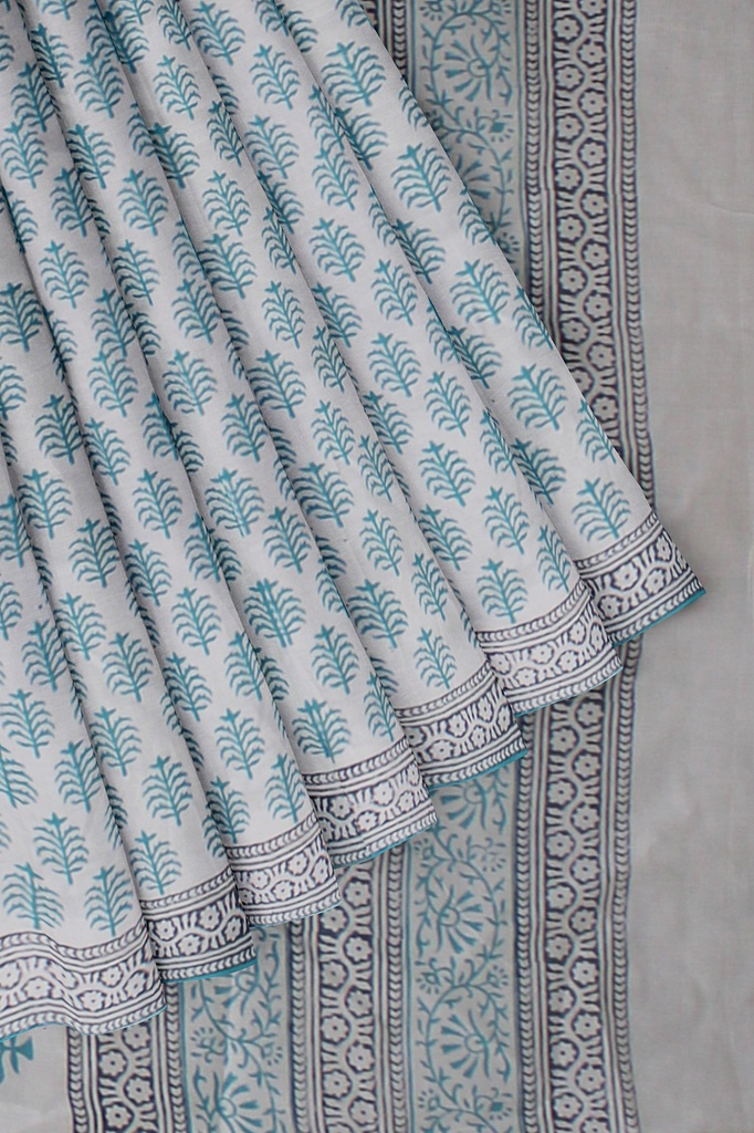 Hand Block Print Cotton Saree