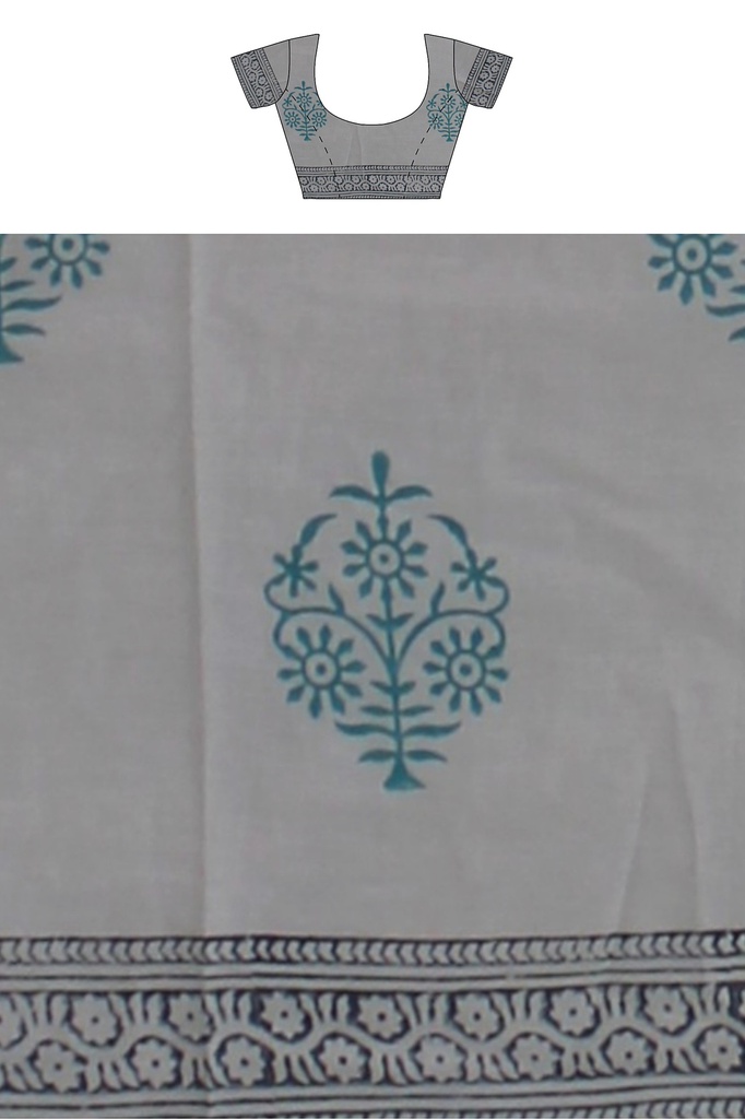Hand Block Print Cotton Saree